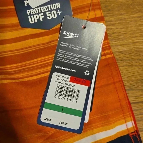 Speedo Swim Orange and Blue Boardshort 20" - Picture 2 of 3